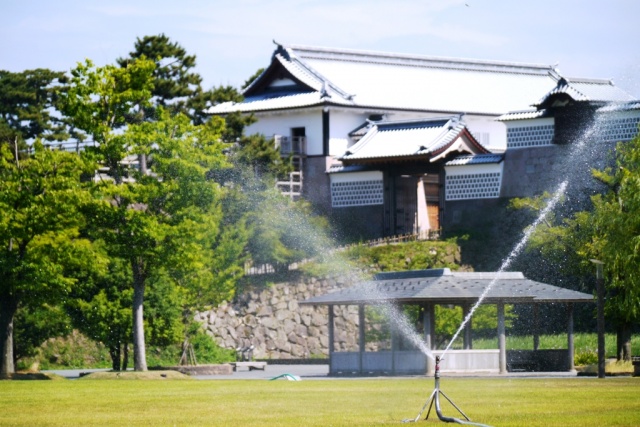 スプリンクラーでの撒水